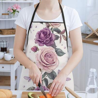 1 chiếc tạp dề nghệ thuật in hình nhiều màu sắc - Họa tiết sống động, chất liệu polyester, thích hợp cho nấu ăn, làm bánh, nướng thịt và sáng tạo nghệ thuật, tạp dề nướng BBQ | Thiết kế thú vị | Kích thước tạp dề dễ thương 74x55cm