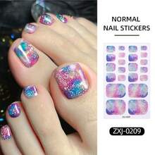 20片装 - 彩虹渐变闪粉美甲贴纸。这款春夏系列采用渐变微闪设计。易于粘贴，非常适合女士在度假、节日、派对、约会或居家美甲时使用。 - 彩色 - 查看 16