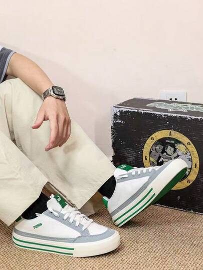  PUMA彪馬 舒適百搭 減震 低筒 板鞋 男女同款 白綠