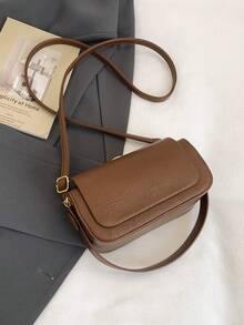 Túi đeo chéo vai vuông nhỏ thanh lịch, thời trang, phong cách tối giản, túi hộp sang trọng kiểu retro bán sỉ - màu nâu - Xem 8