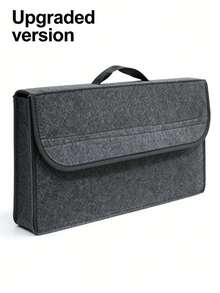 1 pieza Solución de almacenamiento para automóvil de fieltro grueso, resistente y fácil de limpiar, organizador de carga plegable de estilo práctico color negro con asa - Adecuado para SUV, sedán, van y camioneta - Gris de alta calidad - Ver 14