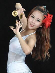 2件套创意指钹乐器，趣味指钹，派对游戏用品，舞台表演配件，礼品收藏品，性价比超高，节日礼物 - 金色 - 查看 1