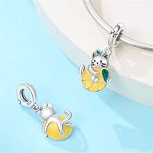 Bộ hạt charm hình cây chanh và các loại trái cây, rau củ, côn trùng, làm bằng bạc sterling 925 tráng men, thích hợp với vòng tay kiểu Châu Âu dành cho nữ. - Nhiều màu - Xem 9