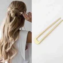 2 chiếc kẹp tóc kim loại hình chữ U, thích hợp để sử dụng hàng ngày. - Nhiều màu - Xem 4