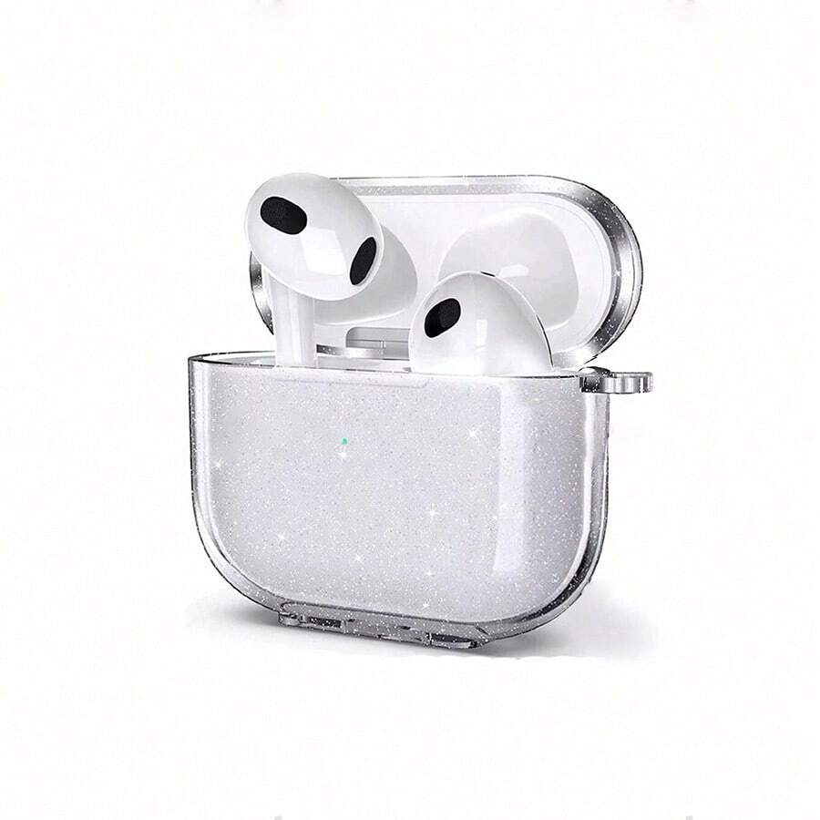 Sequins,Diamond Solid Color Apple Series Minimalist Loose Powder TPU Soft Phone Case Cover - Clear - View 1
