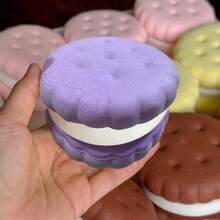 HOT!Squishy Simulated Cake Squeeze Toy Fidgets Toys Big Cookie Biscuit Slow Rising Anxiety Antistress Squishys Gift Adults - 粉色 - 查看 4