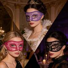 [Daisi] Mặt nạ ren thanh lịch dành cho nữ (7/3/1 chiếc), thích hợp cho dạ hội hóa trang, tiệc Halloween, lễ hội Carnival, đám cưới, tiệc chiêu đãi, lễ hội âm nhạc, trang phục Ngày của Mẹ. - Nhiều màu - Xem 3