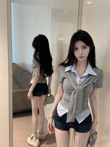 Women Tops - Grey - View 2