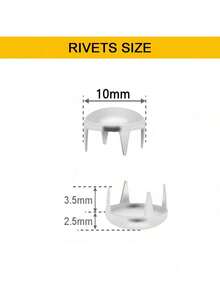 100pcs 10mm Dome Head Rivet Punk Rock DIY Leather Craft Decorative Rivet Accessories For Shoes, Bags - A - View 2