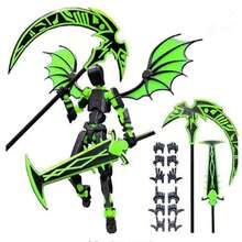 Posable Demon Wings Action Figure, Detailed Assembly Model, Fashionable Grim Reaper Sculpture Decor, Excellent Desktop Ornament, Holiday/Birthday Gift - Multicolor - View 5