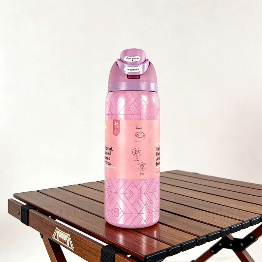 Owal'aWater Bottle 32oz,Multiple Colors Are Available,With Straw,Heat Preservation Time More Than 24 Hours, Cold And Hot Water Can Be Insulated, Can Make Coffee, Frozen Drinks, Beautiful Appearance, Exquisite Workmanship, Suitable For Camping, Work, Indoor Use. - Glinda-32oz - 查看 1