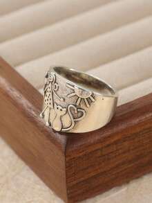 Cincin Pasangan Tembaga Buatan Tangan Antik, Cincin Kenangan, Cincin Hadiah, Cincin Pernikahan Bohemian - Perak - View 5