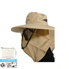 Mũ câu cá chống nắng 360° - Có khăn che cổ tích hợp - Thích hợp cho câu cá, leo núi, hoạt động ngoài trời, đạp xe, mặt nạ có thể tháo rời, vành mũ rộng thoáng khí. - A - Xem 9