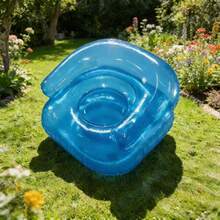 1pc Dopamine Colorful Inflatable PVC Sofa - Multifunctional Foldable Lounge Chair. Space-Saving Design, Quick Inflation, Suitable For Dorm, Patio And Camping Travel - Multicolor - View 2