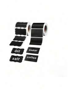 500 hojas/rollo, 2 pulgadas/5cm Etiquetas de papel kraft, Etiquetas con estampado de corona floral, Etiquetas para frascos, Etiquetas para almacenamiento de alimentos, Etiquetas para sellar bolsas de regalo - Negro - Ver 14