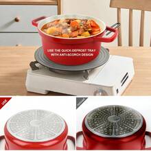 ABKOK 1pc Aluminum Heat Diffuser & Defrosting Plate - Prevents Pot Bottom Burning; Dual-Purpose Design For Even Heating And Defrosting. Suitable For Gas Stove Only. Available In 9.45 Inch And 11.02 Inch Sizes. - View 5