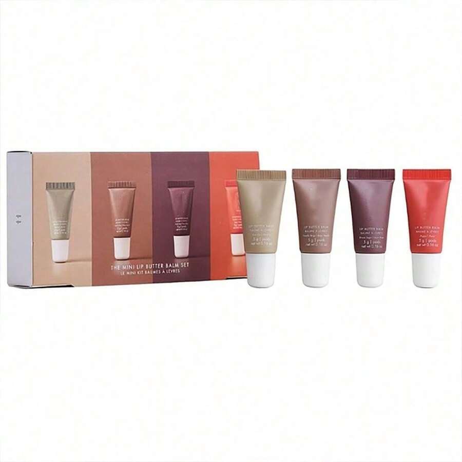 4 PCS Lip Glossy Butter Balm Set,Instant Moisture And Hydration Lip Gloss,Long-Lasting Hydrating Non-Sticky Lip Balm,Soften Dry Lips And Lip Care - Vanilla Bean - View 1