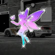 1张闪亮贴纸，仙女和精灵图案，墙贴、闪光乙烯基贴纸、汽车贴纸、笔记本电脑保险杠贴纸、卡车摩托车贴纸、窗户和玻璃贴纸。 - A - 查看 6