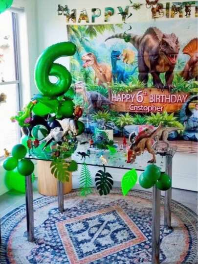 龟背竹叶横幅、夏威夷棕榈叶装饰横幅、绿色大型毛毡横幅、夏季海滩和夏威夷主题派对装饰、热带派对装饰、绿色树叶横幅，适用于夏季派对、森林主题派对、婚礼、家居装饰、单身派对、周年纪念、泳池派对、生日、花园派对装饰