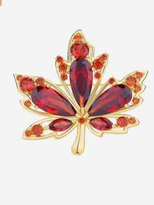 New Arrival Elegant Red Maple Leaf Brooch, Luxury Delicate Accessory For Shirt, Suit - Red - View 7