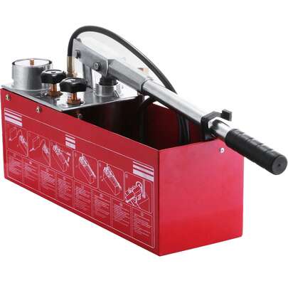 Bomba de prueba de presión hidráulica 50 bar Bomba de prueba de presión manual 726 PSI Tanque de 3,2 galones 45 ML 1/2" BSP Bomba de prueba hidrostática para tuberías de presión contenedor riego bomberos (bomba de prueba 50 bar)