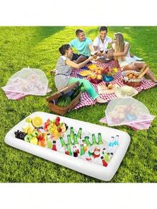 Giỏ dã ngoại màu trắng, có thể gấp gọn, dùng để bọc rau củ, có lưới chống muỗi cỡ lớn, dùng cho nhà bếp, ngoài trời, chống bụi. - Vỏ lưới - Xem 5