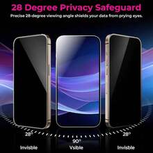 XINHONGYU Bộ 3 miếng dán màn hình 6.9 inch tương thích với iPhone 17, 16 Pro Max, 16 Pro, 16e, 16, 16 Plus, 15 Pro Max, 15, 15 Pro, 15 Plus, 14 Pro Max, 14, 14 Plus, 14 Pro, 13 Pro Max, 13, 13 Pro, 12 Pro Max, 12, 12 Pro, 11, 11 Pro Max, 11 Pro, Bảo vệ riêng tư, Kính cường lực siêu trong, Độ cứng 9H, Dễ dàng lắp đặt, Chống chói, Tương thích với ốp lưng điện thoại - màu đen - Xem 4