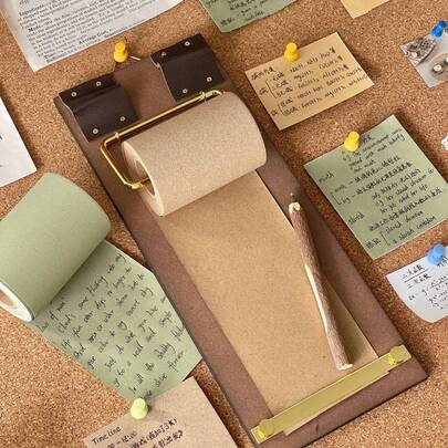 Hanging Roll Paper Sticky Note Wooden Message Board, Valentine's Day Gift, Home Decoration Message, Store Memo Writing Board