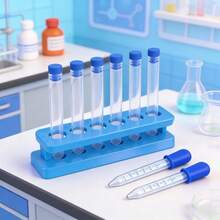 OBOVAY 1 Set - Soporte para tubos de ensayo de plástico y kit de experimentos científicos, soporte para tubos de ensayo multicolor con múltiples orificios, incluye tubos de centrífuga graduados y pipetas, suministros de laboratorio duraderos, adecuado para el aprendizaje STEM, proyectos de ciencias escolares, experimentos en casa y exploración científica, perfecto para estudiantes, maestros y entusiastas de la ciencia, temporada de regreso a clases - Serie de 6 hoyos - Ver 9