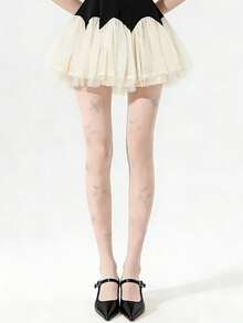 1 Pair Women's Spring Summer Star Rhinestone Sheer Tights, Sexy Shiny Nylon Stockings For Party, Festival & Daily Wear - Multicolor - View 3