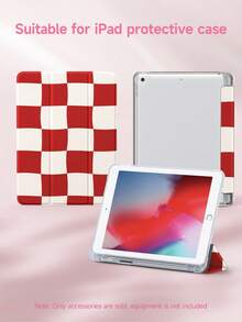 1个红白棋盘格图案平板电脑保护套，兼容iPad 10.2英寸（2021/2020款，第十/九/八代，A16芯片）、11英寸（第十一代，2025款）、Galaxy Tab A8 10.5英寸（2022款），带笔槽，支持自动休眠/唤醒功能。 - 彩色 - 查看 4