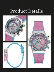 GUESS Fusion 女士 36 毫米金色粉色皮革表带日期显示腕表 GW0553L5 - 粉色 - 查看 6