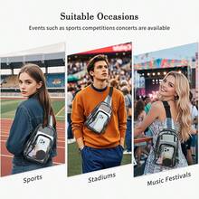 TINYAT Clear Sling Bag With USB Charging Port Stadium Approved Transparent Crossbody Backpack For Concerts And Travel ,City Bag,Y2k - Multicolor - View 7
