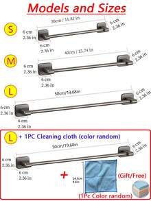 Giá treo khăn 50/40/30cm, thanh treo khăn phòng tắm, giá treo khăn gắn tường dán, giá treo khăn, móc treo khăn tay, giá treo khăn mặt và tay, thanh treo khăn, giá treo quần áo màu xám mờ không cần khoan, chịu tải trọng lớn, lưu trữ và sắp xếp phòng tắm, phụ kiện phần cứng, tủ và lưu trữ nhà bếp, đồ gia dụng, chống thấm nước - Xám - Xem 3