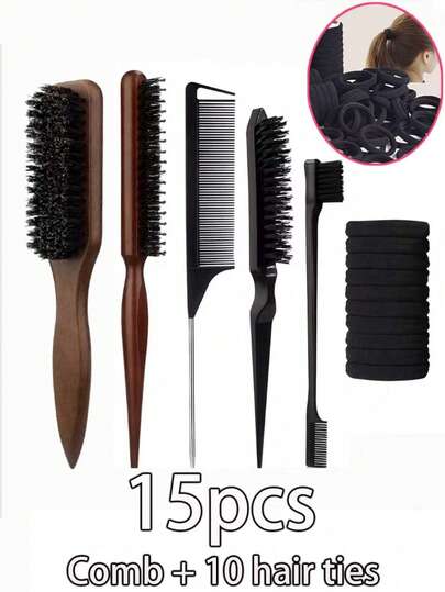 Bộ 15 lược chải tóc mềm mại, giúp tạo kiểu tóc đuôi ngựa mượt mà, làm mượt tóc xơ rối và khó vào nếp, kiểm soát đường chân tóc, với lược đầu rộng và lược bông xốp, giúp phân chia vùng và đường nối tóc. Dụng cụ, sản phẩm và phụ kiện chăm sóc tóc thiết yếu cho salon và các chuyến đi làm đẹp.