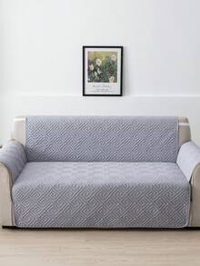 1pc Durable Sofa Cover, Easy To Clean, Pet-Friendly Sofa Protector, Diamond Quilted Design, Fits 1/2/3 Seater, All Season Breathable, Modern Sofa Slipcover With Side Pockets - Light Grey - View 4