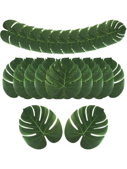 Artificial Palm Leaves,50 Pcs Big Leaf Placemat, Green Palm Leaves Party Decorations,Tropical Table Decor, Hawaiian Leaves Decor,Safari Leaves Decoration