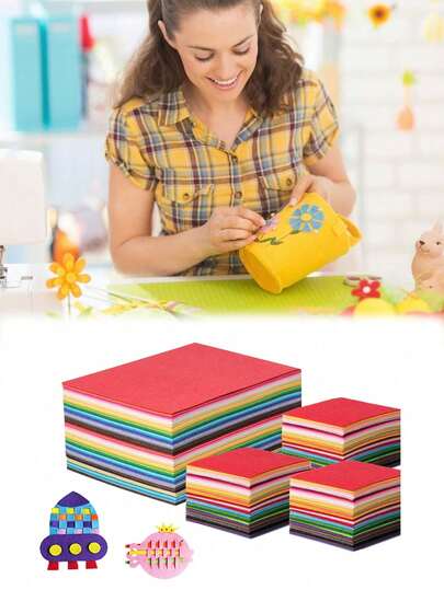 什锦彩色毛毡方块，手工毛毡，8 x 12 英寸，适用于 DIY 手工艺、裁剪、缝纫、塑形和家居装饰