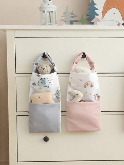 1 túi đựng tã em bé treo tường, túi đựng đồ dùng cho phòng trẻ sơ sinh, túi treo phòng trẻ em, túi đựng đồ gắn xe đẩy.