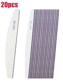 Bộ 100/180 dũa móng tay bằng gỗ hai mặt có thể tái sử dụng, 1/3/5/10/20 chiếc, thích hợp cho móng tự nhiên và chăm sóc móng, sử dụng tại nhà và salon, dụng cụ làm móng nghệ thuật, đồ dùng làm móng cho mùa tựu trường. - Màu Xám nhạt - Xem 22