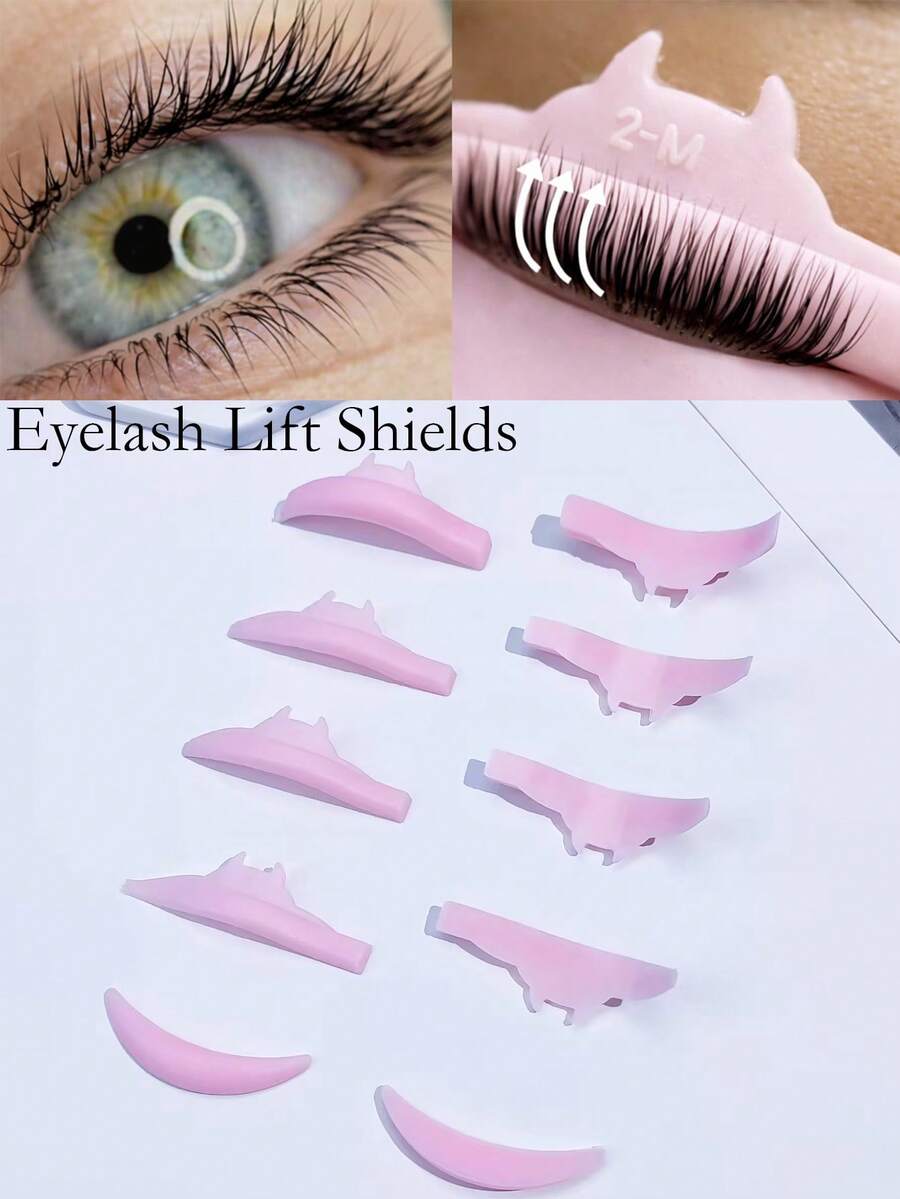 Bộ 5 miếng đệm uốn mi hình chữ L Libeauty, miếng đệm uốn mi có bảo vệ mi dưới, siêu đàn hồi, dễ sử dụng cho hầu hết độ dài mi, có thể giặt và tái sử dụng, phù hợp cho salon và tự làm tại nhà.