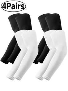 4 chiếc/1 cặp ống tay nén thoáng khí chống tia UV, phù hợp cho nam, nữ và thanh thiếu niên, ngăn ngừa cháy nắng, chỉ số chống nắng UPF 50. - A - Xem 10