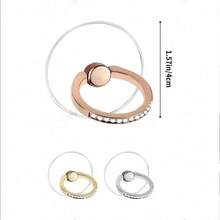 1 chiếc giá đỡ điện thoại dạng vòng đính đá bạc, giá đỡ vòng bằng thép không gỉ, chất liệu acrylic trong suốt, xoay 360°, phù hợp với mặt sau điện thoại, tương thích với nhiều loại điện thoại và ốp lưng. - Nhiều màu - Xem 3