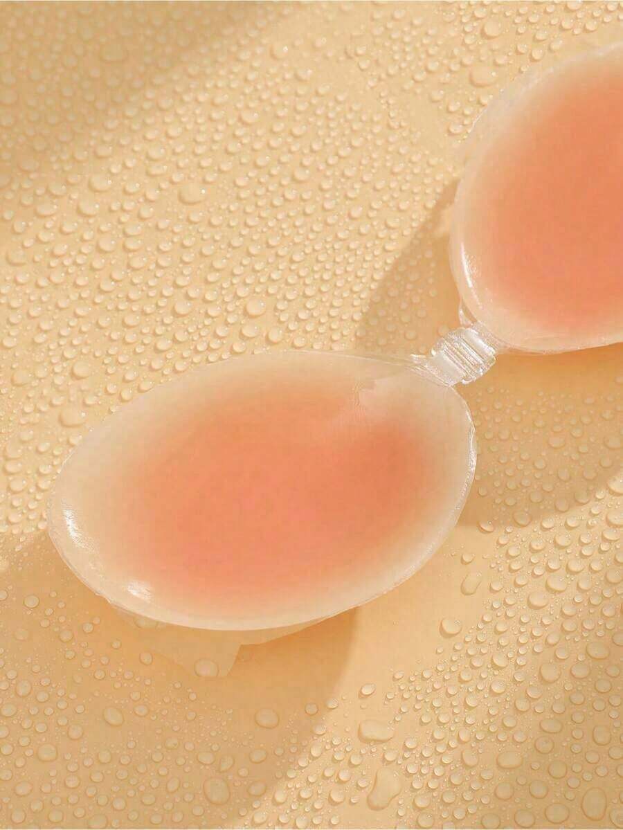 1 Pair Ladies' Waterproof Thickened Silicone Breast Petals For Small Breast Lift Up & Push In, Special For Wedding Photography - Quả mơ - Xem 1