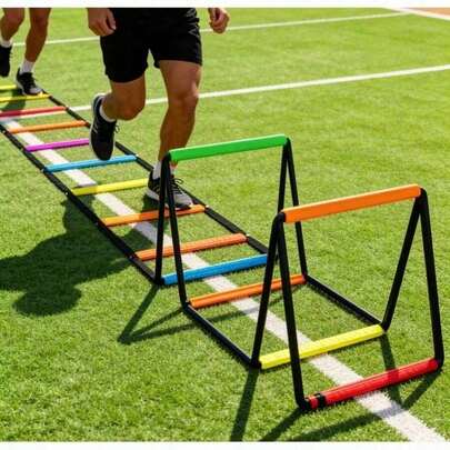 1个多色多功能敏捷协调梯，带收纳袋，适用于篮球、足球、健身训练，非电动