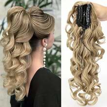 Fluffy Curly Ponytail Clip-On Hair Extensions,Black Brown Elastic Curly Hair Accessories For Women Summer Outfits - Multicolor - View 7