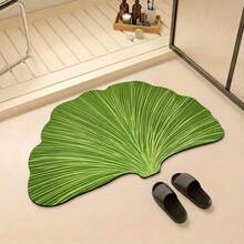 1pc Ginkgo Leaf Design Bath Mat, Vivid Green Color, Realistic Texture, Suitable For Bathroom, Dining Room, Bedroom, Living Room, Kitchen Decor, Irregular Size With 1-5cm Cutting Error, Bath Mat, Bathroom Carpet, Door Mat, Small Rug, Carpet, Mat, Home Decor, Area Rug, Outdoor Mat, Home Decor, Area Carpet - Multicolor - View 12