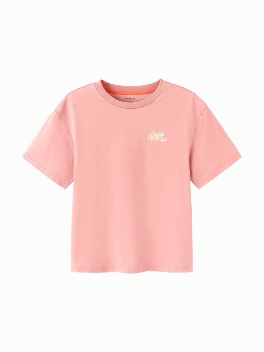 Balabala 男童夏季速干T恤 2026款，轻盈凉爽，透气柔软棉质面料，休闲日常穿着 - 粉紅 - 查看 1