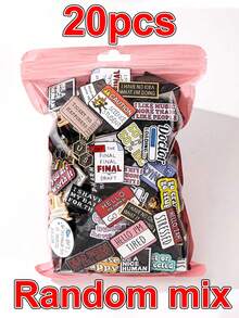 [Bộ 5/10/15/20/30/40/50 chiếc ghim cài áo chữ cái ngẫu nhiên (không trùng kiểu), ghim cài áo bằng hợp kim kim loại sáng tạo, nhiều kiểu dáng, họa tiết, mẫu mã, chữ cái, phù hợp cho nhiều dịp, càng nhiều càng nhiều kiểu dáng đa dạng, dùng để trang trí giày dép, túi xách, quần áo, món quà tuyệt vời cho người lớn và trẻ em] - Nhiều màu - Xem 14