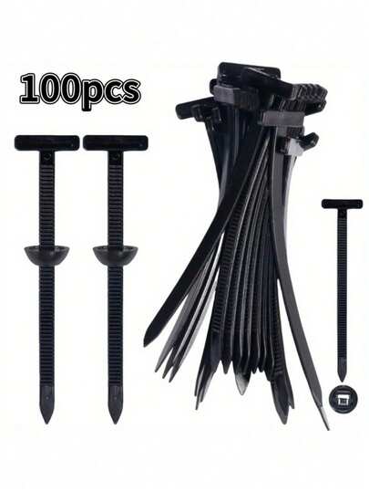 通用电缆扎带扣 – 重型侧扣式扎带，带按钮锁，抗紫外线塑料电缆紧固件，适用于汽车、电气和日常维修